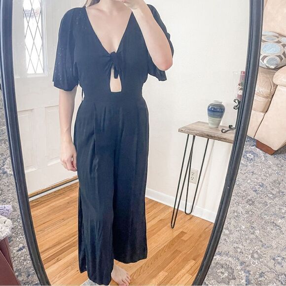 Seafolly Australia Tie-Front Jumpsuit Black S - Picture 1 of 7